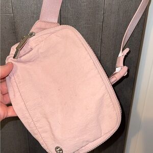 Preowned Light Pink, Metal Zipper Crossbody Bag/Purse by Lululemon (Authentic)